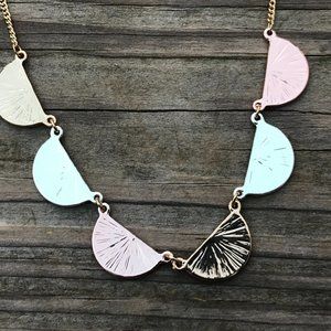 Alfani Women Necklace Gold Tone Tri-Tone Fan State